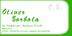 oliver borbola business card